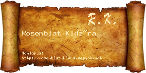 Rosenblat Klára névjegykártya