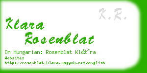 klara rosenblat business card